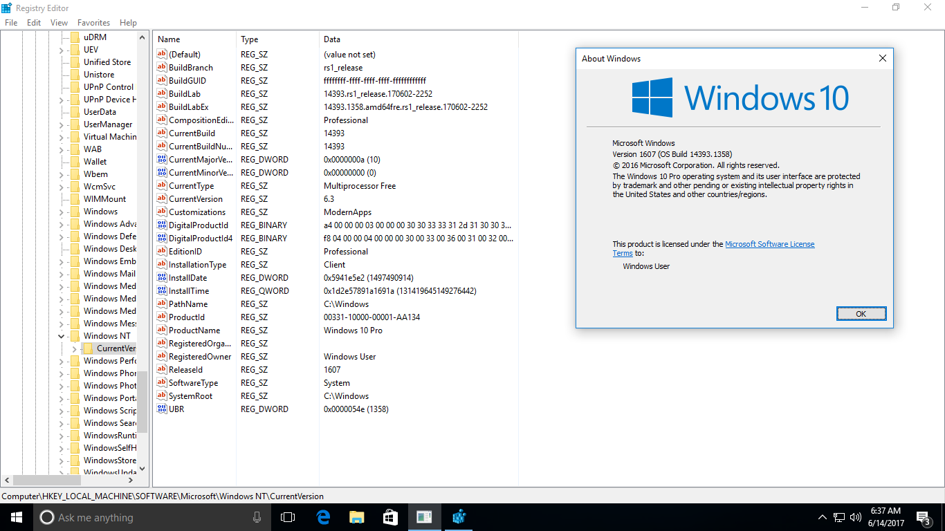[Win] Windows 10 Pro Rs1 V.1607.14393.1358 En-us X64/X86 June2017 Pre- 61ae17
