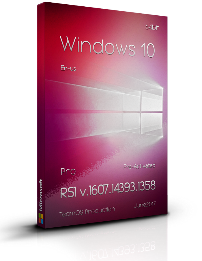 [Win] Windows 10 Pro Rs1 V.1607.14393.1358 En-us X64/X86 June2017 Pre- 64bit