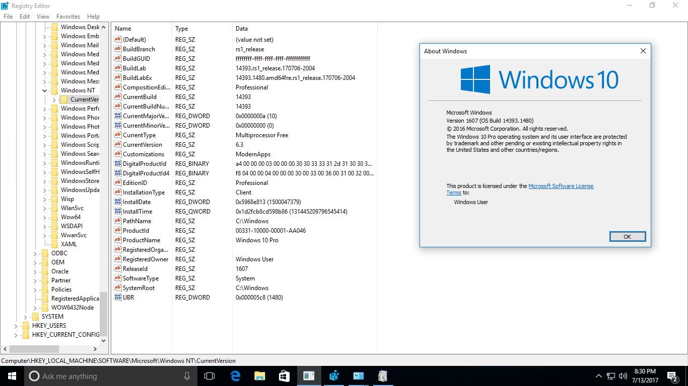 [Win] Windows 10 Pro Rs1 V.1607.14393.1480 En-us X86/X64 July2017 Pre-activated 2kvbg