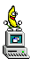 Banana on computer smiley emoticon