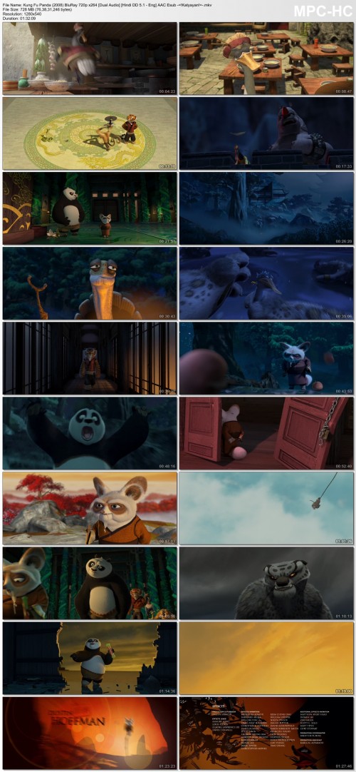 Kung Fu Panda (2008) BluRay 720p x264 [Dual Audio] [Hindi DD 5.1 Eng] AAC Esub =!Katyayan!= .mkv thu