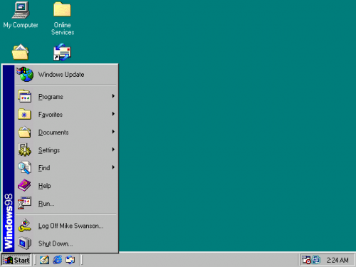 Windows98 desktop