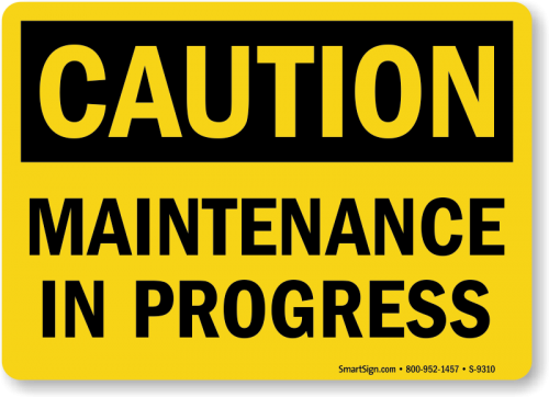 maintenance in progress caution sign s 9310