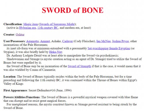 Sword of Bone Users Possessors