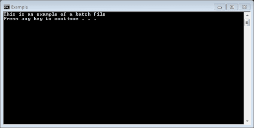 Example of a batch file (test batch file)