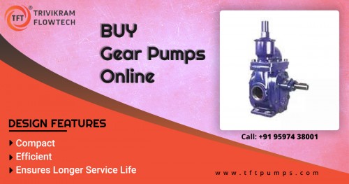 TFTpumps - Leading Gear Pump suppliers in Coimbatore, India. Type of rotary positive displacement pumps. Compact, Efficient & Ensures Longer Service Life.

Enquiries at +91-95974 38001 +91-8489449621

To know more details http://tftpumps.com/productspost/gear-pumps/
