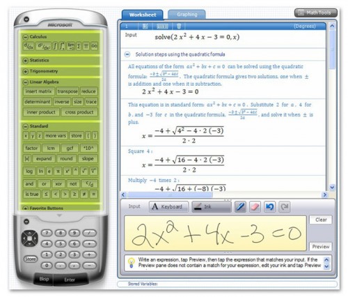 Screenshot 1 Microsoft Mathematics