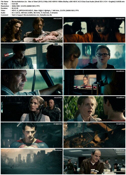 MoviezAddiction.Us Man of Steel (2013) 1080p UHD BluRay x264 AC3 ESub Dual Audio [Hindi DD 5.1CH + E