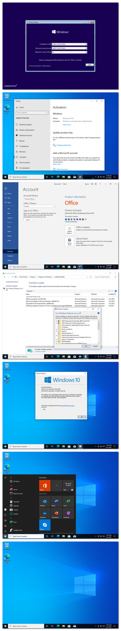 Windows 10 X86 Pro 21H1 incl Office 2019 en-US MAY 2021 {Gen2}