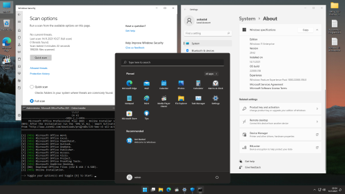 Windows 11 Integral Edition Screenshot (Desktop, Malware Scan)