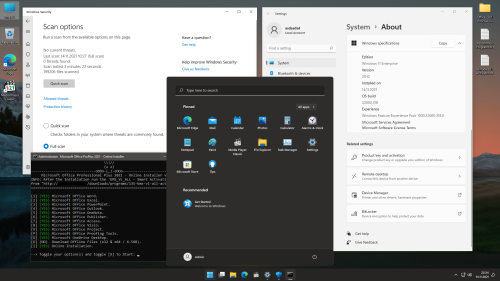 Windows 11 Integral Edition Screenshot (Desktop, Malware Scan)
