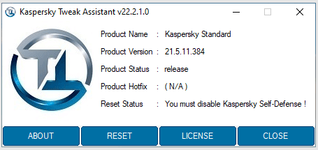 Kaspersky tweak assistant как пользоваться