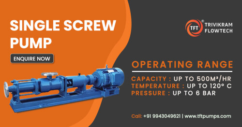 TFT Pumps - Single screw pump supplier in India

Buy best quality single screw pumps with all features from one of the top leading pump suppliers in India. Affordable price.

Design Features: Self-priming, Reversible, Non-Clogging, and more.

https://tftpumps.com/productspost/single-screw-pump/

Call to discuss at +91-9943049621