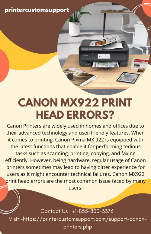 Canon MX922 Print Head Errors