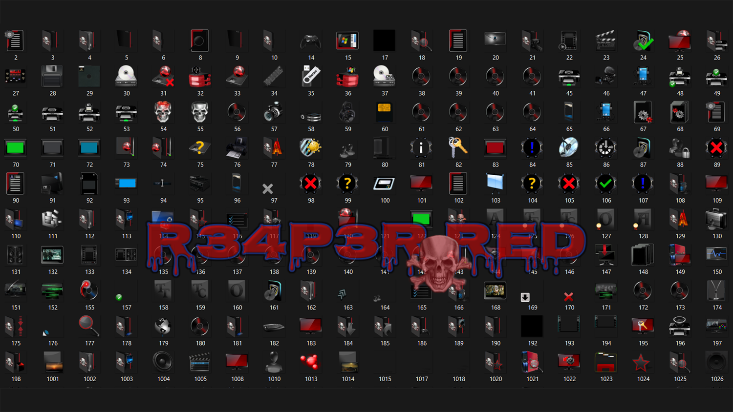 7tsp R34p3r Red Icon Pack For Windows 11 21h2
