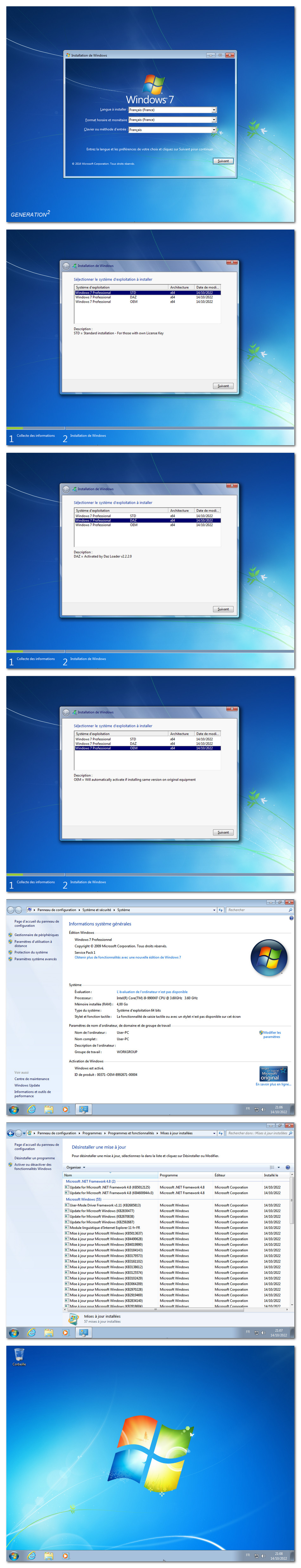 Windows 7 SP1 X64 Pro 3in1 OEM ESD fr FR OCT 2022 Gen2