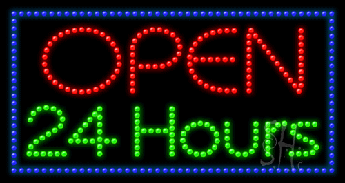 l100 0402 open 24 hours led sign