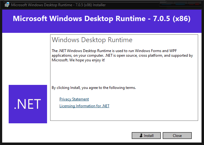 Windowsdesktop runtime 6.0 36 win x64