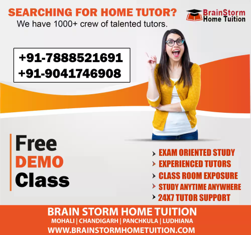 If you're searching for a home tutor in Chandigarh, look no further! Our experienced and dedicated home tutors are here to provide you with tailored one-on-one learning that meets your unique educational needs. Whether you need assistance with specific subjects, exam preparation, or a comprehensive academic boost, our home tutor services in Chandigarh have got you covered. We understand that individualized attention is key to academic success, and our tutors are committed to helping you excel in your studies. Say goodbye to crowded classrooms and choose the convenience and effectiveness of a home tutor in Chandigarh today. Your educational journey starts here!
For more details: https://www.brainstormhometuition.com/tag/home-tutor-in-chandigarh