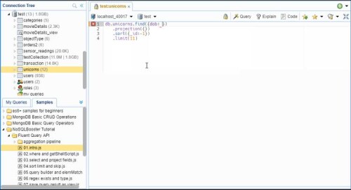 nosqlbooster for mongodb Sample