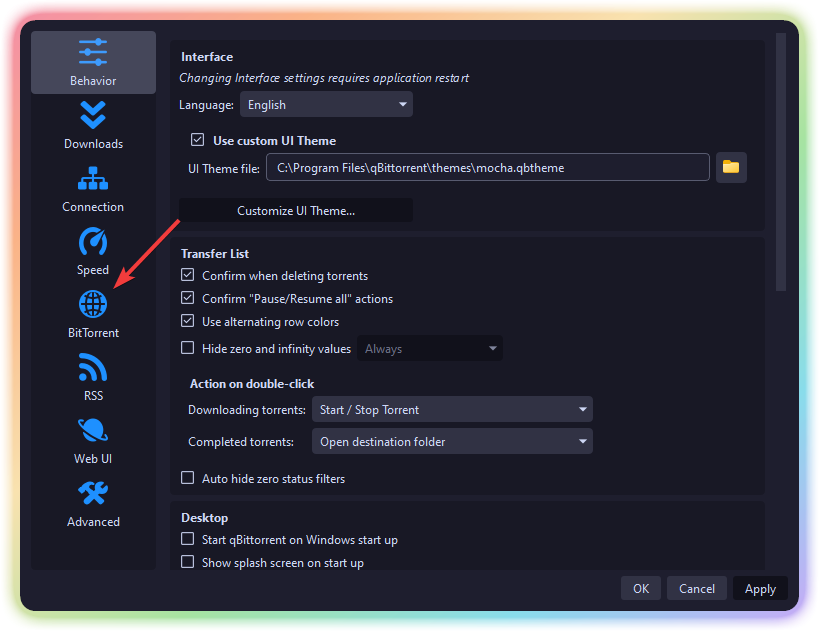 Step 4: Click on the BitTorrent Button