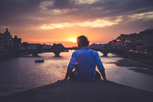 bridge sunset florence