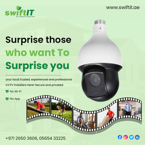 We're your local, trusted CCTV installers, ensuring privacy with no WiFi or app access. Experience peace of mind with our professional installation.

Contact us today!

📱 +971-26503606, 0565433225

🌐 https://swiftit.ae/