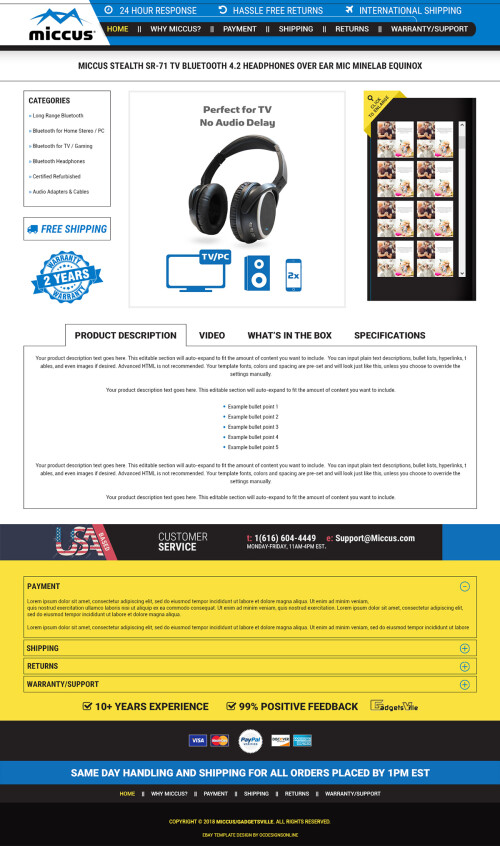 Miccus eBay listing template design OCDesignsOnline